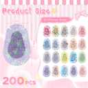 200 Pcs Adhesive Eye Patches for Kids Girls Cute Toddler Eye Patch Bulk Colorful Breathable Lazy Patch Cartoon Adhesive Bandages for Children Baby Light Blocking, 20 Styles, 3 x 2 Inches