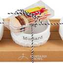 Mud Pie Circa Condiment Set, dip 2" x 3" dia | toothpick 3 1/2", WHITE