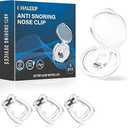 Anti Snoring Devices, Snore Stopper with Adjustable Magnet, Silicone Nose Clip Stop Snoring, Effective to Relieve Snoring, Snoring Solution for Comfortable and Quieter Sleep, Clear, M, 3 Pieces