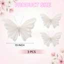 3 Pcs Butterfly Decorations Mariposas Grandes para Decoracion, 3D Hanging Big Butterflies Decor 19 Inch for Baby Shower Women Birthday Decorations Flowers Garden Wall Wedding Decor(White,Purple,Pink)