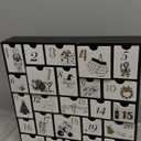 SUNGIFT Wooden Advent Calendar - Reusable Advent Calendars Ultimate Christmas Collection with Trees, Snowmen, Reindeer & More on 25 Fillable Drawers