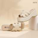 IDIFU IN3 Platform Espadrille Wedge Sandals for Women (Beige)