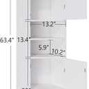 Viaozutis Tall Bathroom Storage Cabinet, Slim Freestanding Cabinet with Adjustable Shelves, Vertical Storage Organizer for Small Bathrooms, Toilet Paper & Daily Essentials Storage（White）