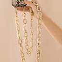 Phone Crossbody Chain Cell Phone Lanyard,Acrylic Shouder Strap Universal Cellphone Chain Strap with Tether Patches Compatible with Most Phones Bag Purse Beige