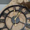 Zabiki 20 Inch Large Wall Clock Modern, Roman Vintage Farmhouse Decorative Black Metal Wall Clock for Living Room Decor, Xmas, Birthday Gift