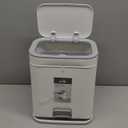 Double Open Lid Trash Can, TG3990, 12L  Bathroom Garbage Can, Narrow Plastic Trash Bin with Press top Lid and Pedal, Slim Gray Trash Can Waste Basket for Room, RV, Dorm