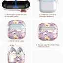 TATOFY Cover for AirPods Pro 4th Generation Case with Lock Clip Cleaner Kit Slim Hard AirPod 4 Lock Case Compatible with MagSafe (Gray Purple)