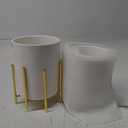 SIEBOLD Gold pencil cup Sturdy metal frame with white ceramic pen holder For desks and kitchen appliance holders 2Pack