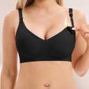 Angelhood 3 Pack Nursing Bras for Breastfeeding Seamless Pregnancy Maternity Bra Wireless Sleep Bralette with Extenders (L)