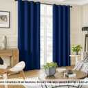 Rutterllow 100% Blackout Curtains 2 Panels, Full Shade 96 Inches Long Complete Drapes for Living Room, Thermal Insulated Bedroom Window Treatment Drapes (Navy Blue, 52x96 inch)