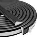 KNEELISA 196 Wedge-Shape Foam Window Weather Stripping Door Seal Strip,Soundproofing Frame Insulation Tape for Exterior Front Door,Noise Cancelling Window Inserts,Door Gap Filler Light Blocker,Black