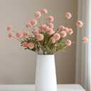 Artificial Flowers for Vases 20 Inch 10 Stems, Silk Dried Fake Mums Bouquet Indoor Faux Floral Arrangements for Decoration (Pink)
