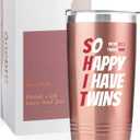 Twin Mom Gifts - So Happy I Have Twins - Funny Twin Mom Gifts, Mom of Twins Gifts, Funny Gag Gifts for Twins Mom, Wife, Mom of Twins, Onebottl Tumbler 20Oz, Rose Gold