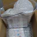 Cereal Containers Storage,2L Airtight Large Dry Food Storage Containers with Pouring Spout, Measuring Cup for Flour and Grain,BPA Free Plastic Dispenser ((2pcs) White-Blue-67oz)