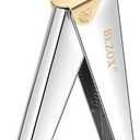 BEZOX Tip Cutters - Sharp Acrylic Nail Clippers, Nail Cutters for False Nails, Fake Nail Trimmer - Stylish Manicure Nail Art Tool (Silver)