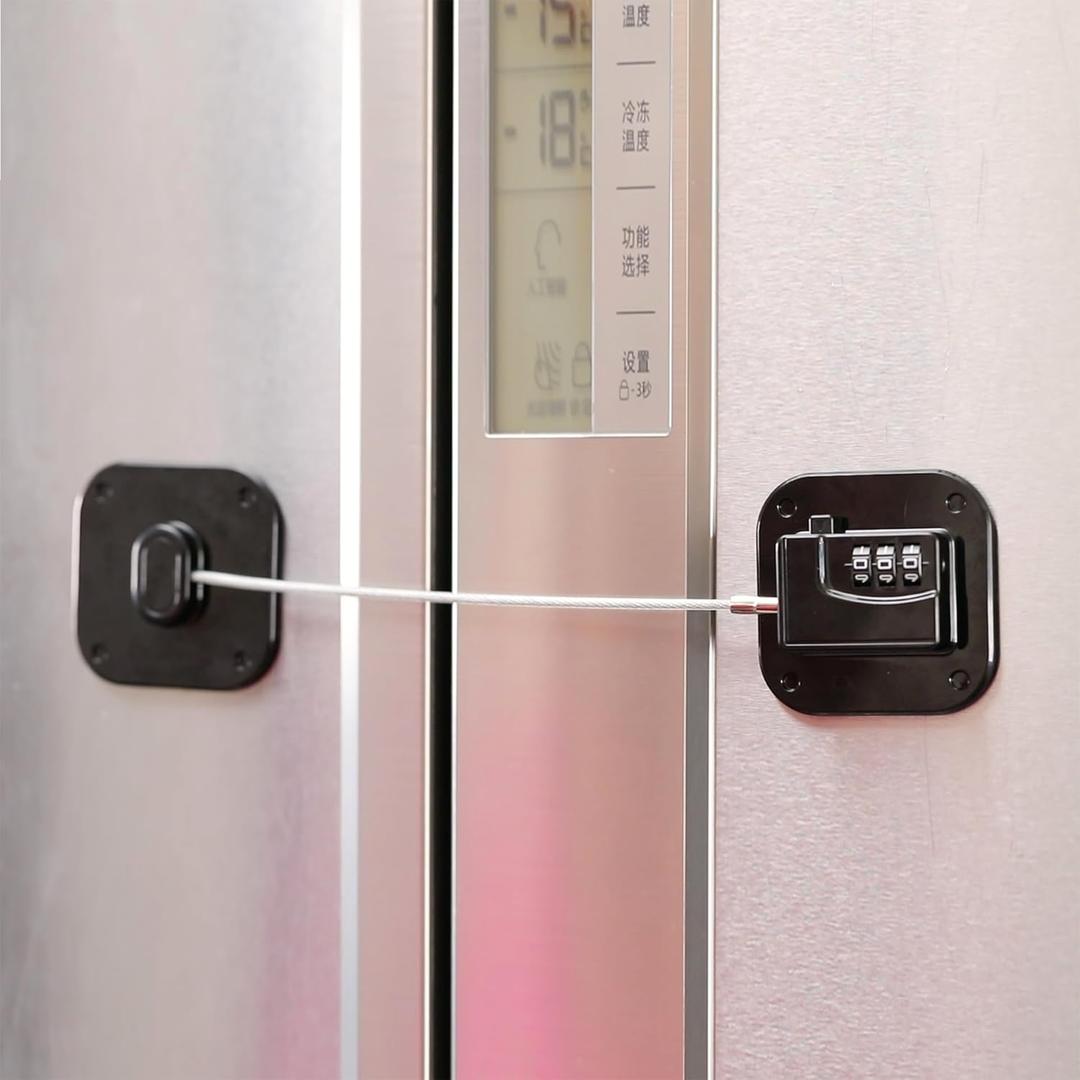 YEYA Upgraded Refrigerator Door Lock with Combination for Adults, Lock for Fridge, Freezer, File Cabinets, Desk Drawers, Locker, Child Safety Latch, Easy Install No Drilling 1 Pack