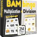 THE BAMBINO TREE Multiplication and Division Facts Bingo Game  3rd 4th & 5th Grade Educational Math Learning for Classroom & Homeschool
