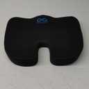 Everlasting Comfort Doctor Recommended Memory Foam Seat Cushion for Office Chairs & Car - Ergonomic Office Desk Accessories - Cushions for Tailbone Pain Relief, Sciatica & Back Support Pillow (Large, 01. Black)