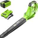 Greenworks 40V Leaf Blower/Sweeper, 150 MPH / 135 CFM, Lightweight, Quiet, with 2.0 Ah Battery and Charger, Perfect for Residential Lawn Care, Leaf Blowing Debris, Dust, Light Snow, and More