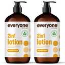 Everyone 2-in-1 Lotion for Hands/Body, 32 ounce (Pack of 2) Coconut and Lemon made with Essential Oils for Men and Women
