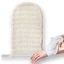 aisen Japan - Handmade Silk Exfoliating Glove with Sericin, Ultra-Gentle Body Wash Mitt for Sensitive Skin, Moisturizing Raw Silk Shower Scrubber, Made in Japan Luxury Bath Gift for Women