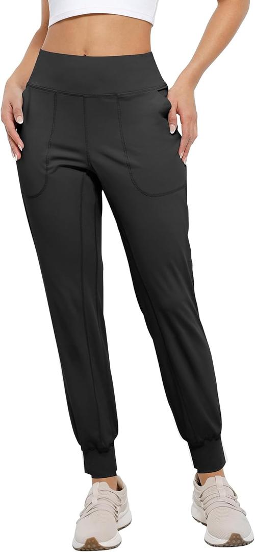 Women's Lightweight Joggers Pants Without Drawstring Running Sweatpants with Pockets for Women Lounge Travel, Large