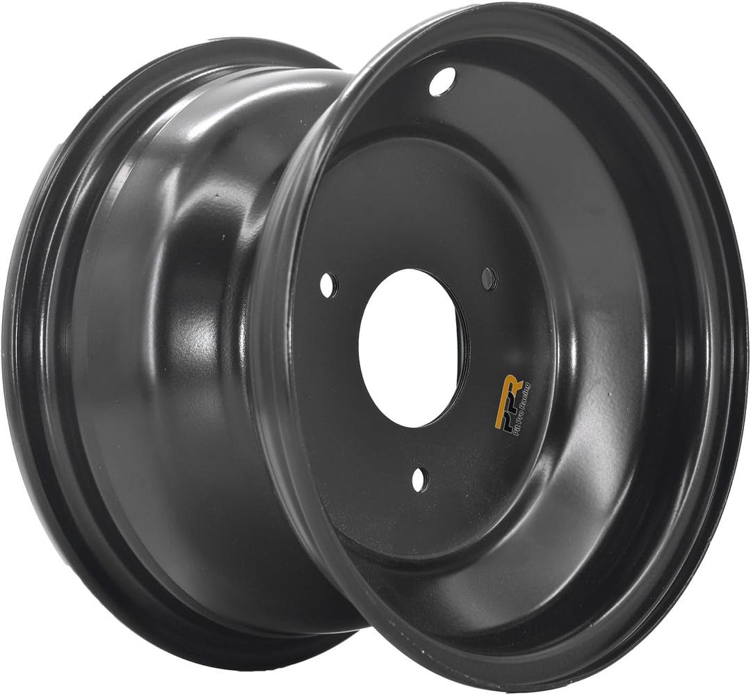 8" Front Wheel Rim with 3 Holes Fits for Most ATV Go Kart Off-Road Dirt Pit Bike Quad Dirt Bikes Street Bikes (Front-Black)