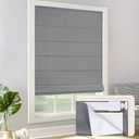 LazBlinds No Drill Light Filtering Roman Shades, Charcoal, 29" W x 48" H