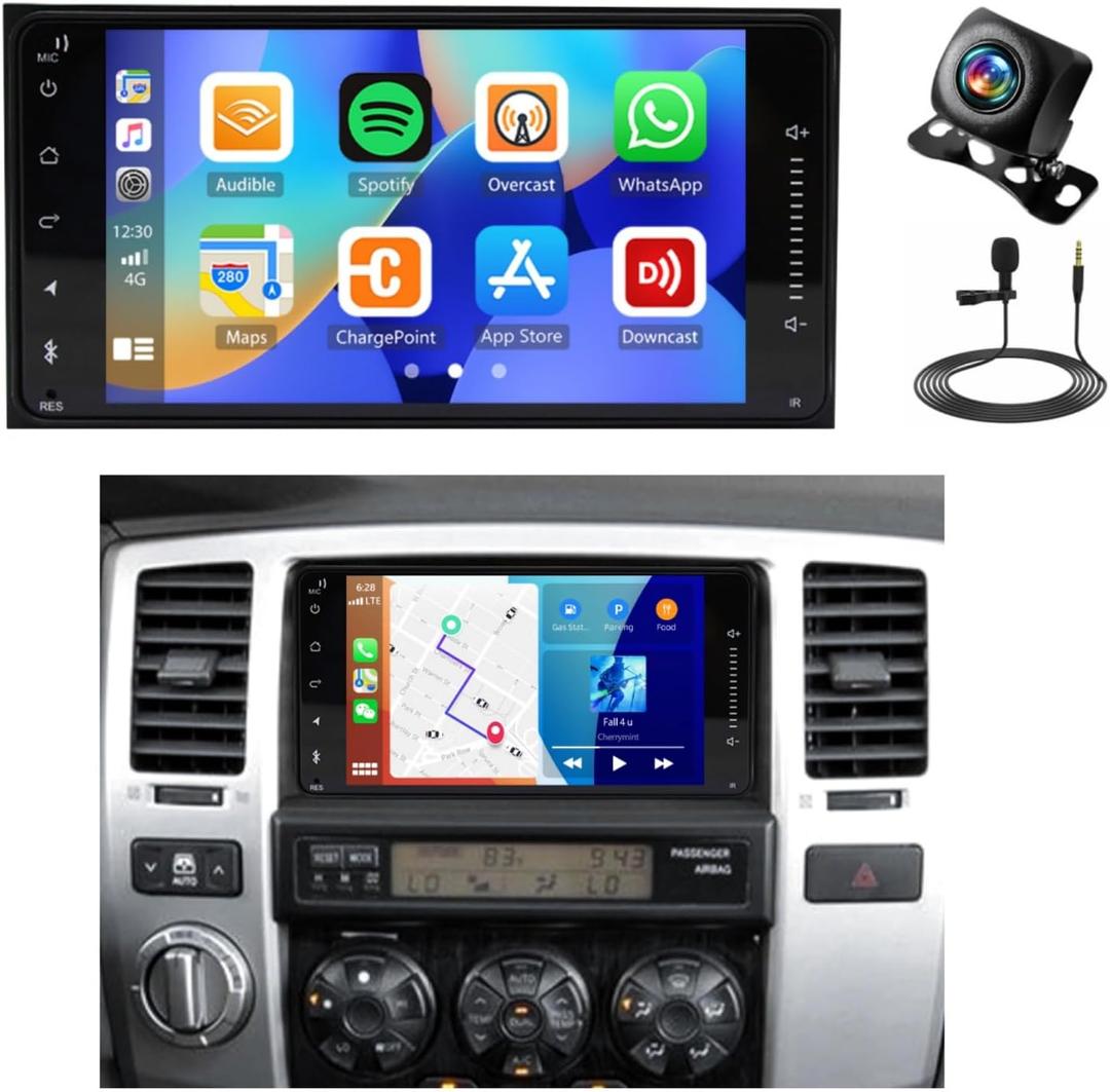 7'' Screen Radio for Toyota 4Runner 2003-2009 Tundra 2003-2006 Sequoia 2003-2007, for 4Runner Car Stereo Replacement with Wireless Carplay Android Auto/EQ/Backup Cam, 2+32G (fit Original JBL AMP)