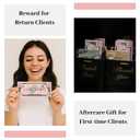 Lash Cash Reward Vouchers - 50 Pcs Pink Client Loyalty Cards, Professional Lash Tech Marketing Supplies & Salon Growth Tools, Authentic Currency Size Inserts for Eyelash Extension Business (50, $10)