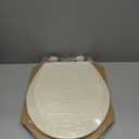 Bemis 500EC Durable Wood Toilet Seat with Easy Clean Hinges, Made in USA, Round, Bone