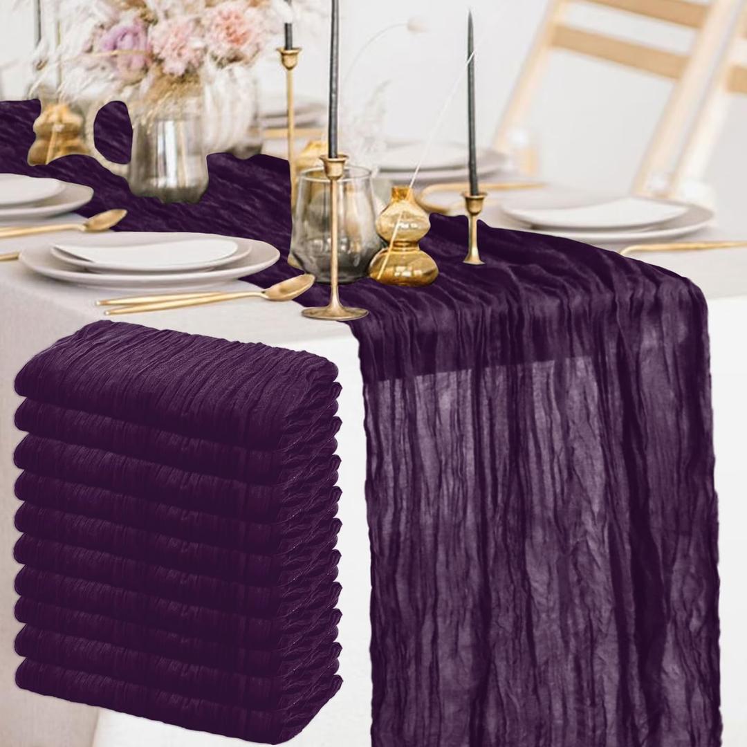 Purple Cheesecloth Table Runner 10 Packs Boho Cheese Cloth Table Runners for Halloween Party Cheesecloth Runners for Tables Cheese Cloth Gauze Tables Runner for Bridal Shower Decoration
35" x 10FT- 10 Pack