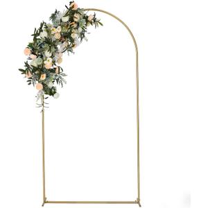 Vincidern 6.6 FT Wedding Arch Backdrop Stand for Parties, Balloon Arch Stand, Wedding Arches for Ceremony, Metal Arch Backdrop Stand for Bridal Baby Showers, Birthday Party Decoration Door Frame Gold (6.6FT*3.3FT, Gold)