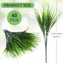 40 Bundles Artificial Grass Plants for Outdoors, UV Resistant Fake Grass Plant Decor, Faux Grasses for Outdoor Planters, Polyethylene Fake Ornamental Grasses for Garden/Porch/Window Box
