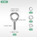 M METERXITY 8-Sets Stainless Eyebolt M10x40mm Shoulder Lifting Eye Bolt with Nuts Washers Male Screw Thread Ring Shoulder Eye Bolts Length 1.57 Inch for Suspending/Fastening