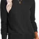 ANRABESS Sweaters for Women Long Sleeve Lightweight Crewneck Soft Basic Knit Loose Fit Pullover Top 2025 Fall Trendy Outfits (X-Large, Black)