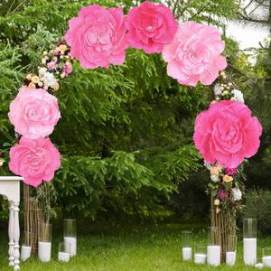 Aneco 6 Pieces Large Paper Artificial Flowers 3D Crepe Tissue Flower Wall Decor for Wedding Birthday Bachelorette Bridal Shower Backdrop Table Centerpieces Party Supplies, Mixed Pink