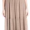 Max Studio Women's Flutter Sleeve Smocked Midi Dress (Large, Mocha)