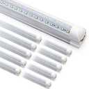 10-Pack 8ft LED Shop Light Fixture - 90W T8 Integrated LED Tube Light - 6500K 12000LM V-Shape Linkable - High Output - Clear Cover - Plug and Play - 270 Degree Lighting for Garage, Shop, Barn (8ft-6500k-10pack)