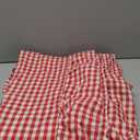 Romanstile Gingham Ruffled Tablecloth Rectangle - Waterproof Linen Cotton Checkered Table Cloth, Outdoor Plaid Table Cover for Picnic, Camping, Party - 60 x 84 Inch, Red