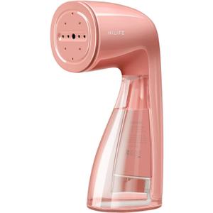 HiLIFE Steamer for Clothes, 1100W Clothes Steamer, Fast Wrinkle Removal with Large 300ml Tank, Ideal for All Fabrics, Easy to Use, Compact and Portable Travel Garment Steamer-Pink