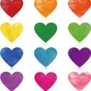 Tenare 72 Pcs Heart Paper Cutouts Watercolor 5.5 Inch Large Heart Shaped Cut Outs Bulk Decorations for Classroom Bulletin Board Wedding Baby Shower Party Decor Cardstock DIY Craft