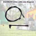 532406259 Drive Cable for Husqvarna Lawn Mower | 532406259 Replacement Drive Cable Compatible with Husqvarna 5521CM 7021P HU800 HU550 HU700 62522SH 16294