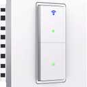 Smart Light Switch, WiFi Smart Double Switch Button, Compatible with Alexa and Google Home, Remote Control with Timing Funtion, No Hub Required,Smart Life APP Provides Control from Anywhere (2 Ways in 1 Gang)