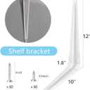 Shelf Bracket 1210 in, 10 PCS White Shelving Brackets, L Brackets for Shelves Shelf Install, Bookshelf, Garden Boards
