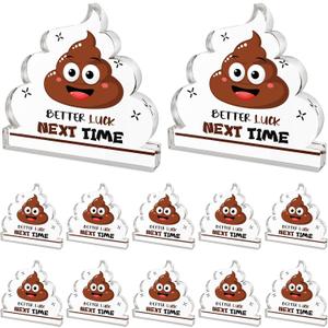 12 Pcs Acrylic Awards Trophies Poop Emote Trophy Fun Award Gift Bulk Cute Funny Award Trophy Team Gifts Humorous Awards Prize for Events