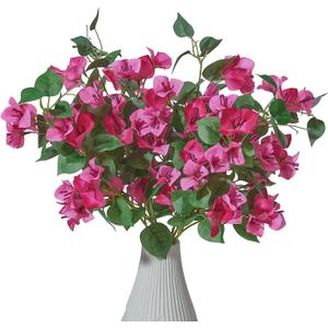 6PCS Bougainvillea Artificial Flowers 27" Silk Flowers Fake Pink Flower Bouquet Faux Bougainvillea Branches for Vase Wedding Party Floral Arrangement DIY Home Decor