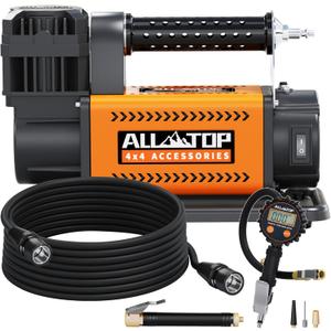 ALL-TOP Air Compressor with Digital Pressure Gauge Tire Inflator Kit, 12V Portable Inflator 7.06ft/Min, Offroad Air Pump for Truck Tires, Heavy Duty Max 150 PSI for 4x4 Vehicle & RV