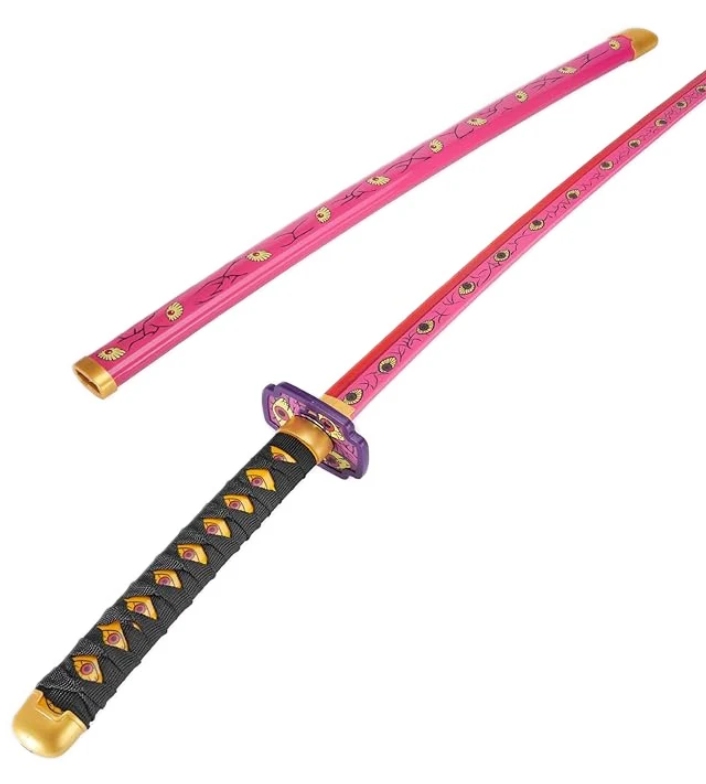 Zisu LED Glowing Anime Cosplay Sword Kokushibo Sword - 40 Inch Rechargeable Light Up Sword with Stand & Belt
