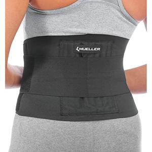MUELLER Sports Medicine Adjustable Back Brace, Ideal for Upper and Lower Back Pain, Relief & Support for Men and Women, Strains, Sciatica, Scoliosis, Black, One Size